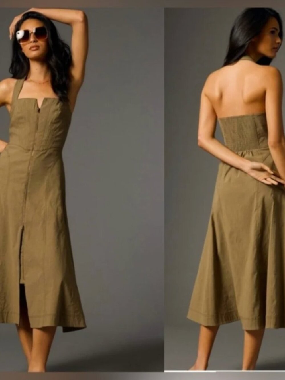 Anthropologie Zip-Front Corset Dress Small Petite
